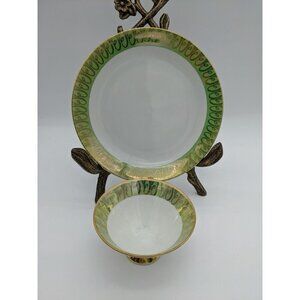 Bavaria cup ad plate set Green with accents  vintage